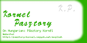 kornel pasztory business card