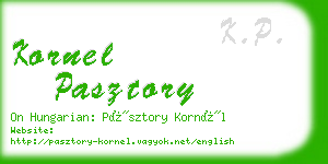 kornel pasztory business card